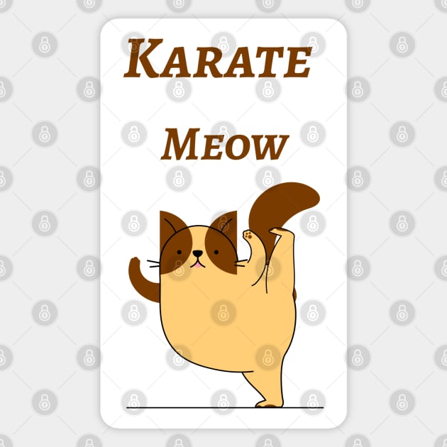 Karate Meow, Funny Kung Fu Cat , Ninja Cat Magnet by Abstract Designs